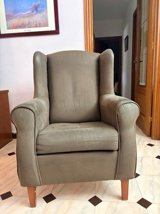 2 sillones marrones de microfibra