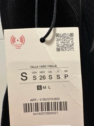 Vestido Zara Negro Talla S