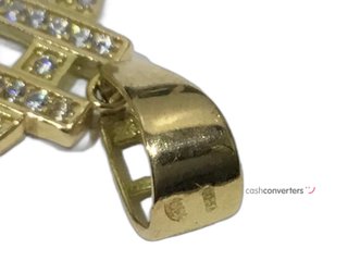 colgante oro 18k con piedra con circonita