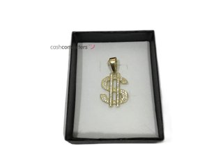 colgante oro 18k con piedra con circonita