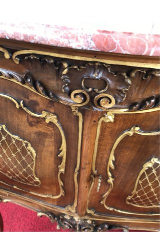 Credenza Luigi XV '800 marmo e legno