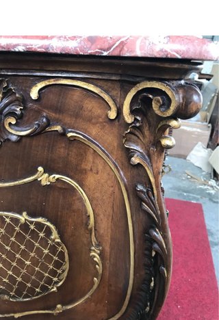 Credenza Luigi XV '800 marmo e legno