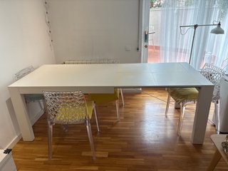 Mesa extensible blanca madera