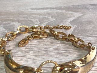 Pulsera Plata Dorada Diseño Animal