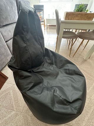 Puf Negro Piel Sintética