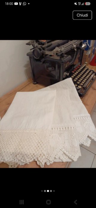 Asciugamani vintage cotone pesante bordo filet