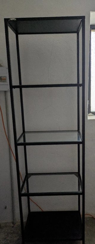 Estantería Ikea VITTSJÖ negro-vidrio 51x175.