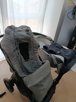 Lote bebé: Silla + Capazo gris