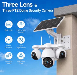 Cámara Seguridad Solar 3 Lentes
