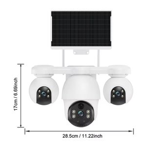 Cámara Seguridad Solar 3 Lentes
