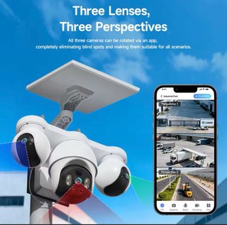 Cámara Seguridad Solar 3 Lentes