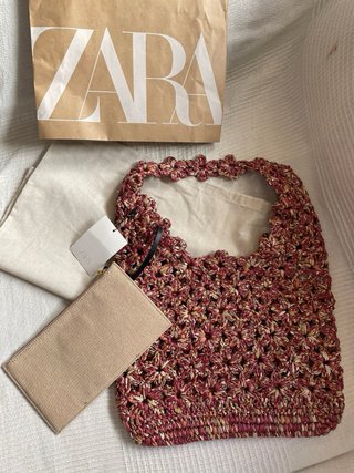 Bolso Zara Flores Rosa Multicolor