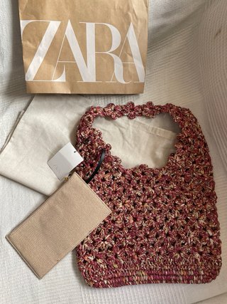 Bolso Zara Flores Rosa Multicolor