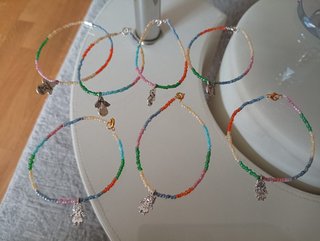 Pulsera abalorios niña/ángel plata