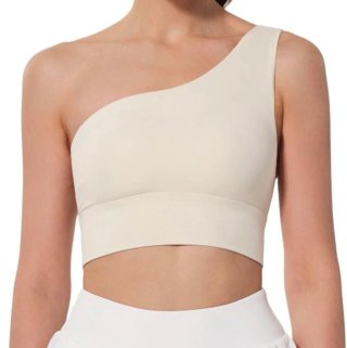 Top deportivo asimétrico beige
