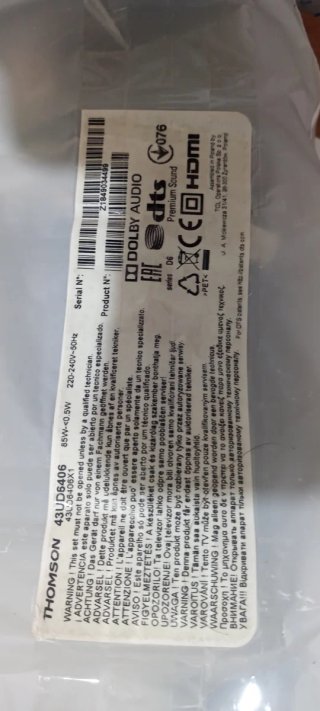 Thomson 43UD6406 REV:D.0 1933H 08-L12NHA2-PW210AA