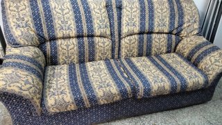 Sofá de 3 plazas tela azul a colores