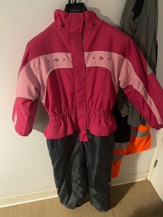 Mono de esquí mujer rosa y gris