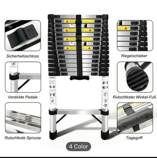 Escalera telescópica plegable 3.8m Nueva