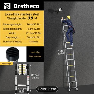 Escalera telescópica plegable 3.8m Nueva