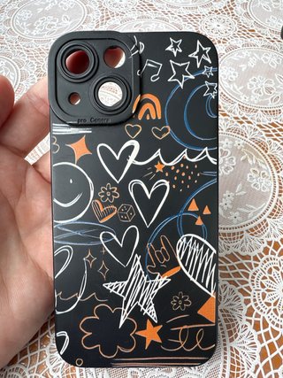 Funda iphone 13mini estampado de dibujos garabatos