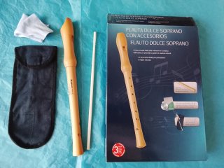 Flauta Dulce Soprano Sheffield de madera natural