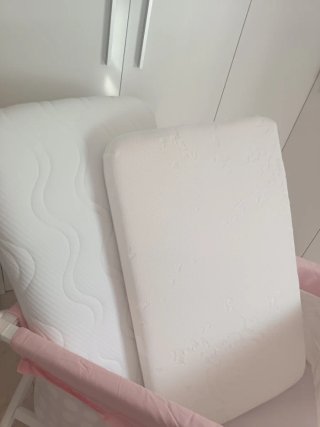 Minicuna bebé rosa y blanco