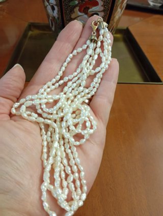 Collana perle fiume chiusura argento 925