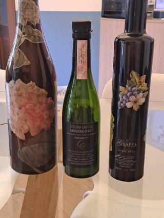 3 Bottiglie decorative vuote