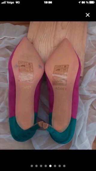 Zapatos Azarey tacón rosa y verde TALLAS 35 37