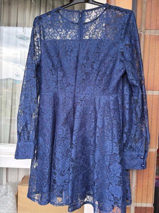 Vestido fiesta encaje azul talla L