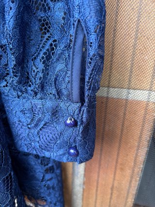 Vestido fiesta encaje azul talla L