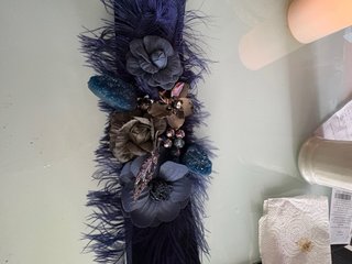 Vestido fiesta encaje azul talla L