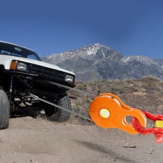 Bloque de Remolque, Límite de Carga de Trabajo de 11T/25,000 LBS, Polea de Winch de Alta Resistencia para Cuerda Sintética de 0.55"/14 mm o Grúas Blandas, Accesorios de Recuperación Off-road para ...