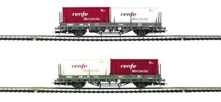 VAGON KS RENFE CON 2 CONTENEDORES H0 ELECTROTREN