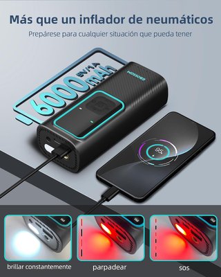 COMPRESOR AIRE PORTÁTIL 150 PSI 6000MAH USB-C