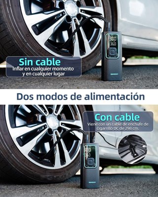 COMPRESOR AIRE PORTÁTIL 150 PSI 6000MAH USB-C