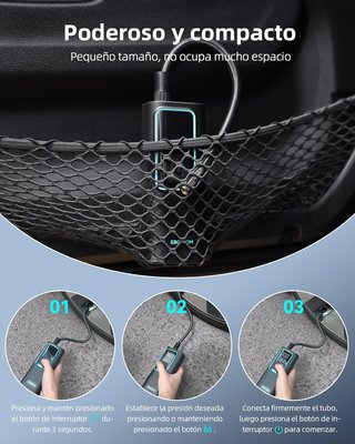 COMPRESOR AIRE PORTÁTIL 150 PSI 6000MAH USB-C