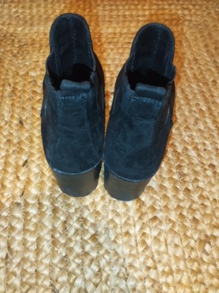 Botines negros bajos tacón plataforma