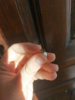 1 Pendiente con perla y osito acero