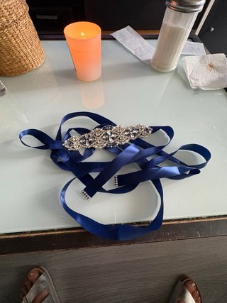 Traje de fiesta azul talla L