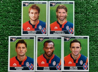 5 figurine Cagliari Panini 2004/05
