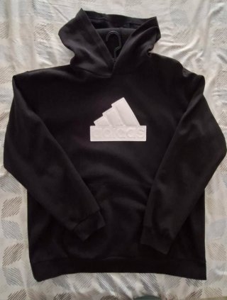 Sudadera Adidas Negra con Logo Blanco
