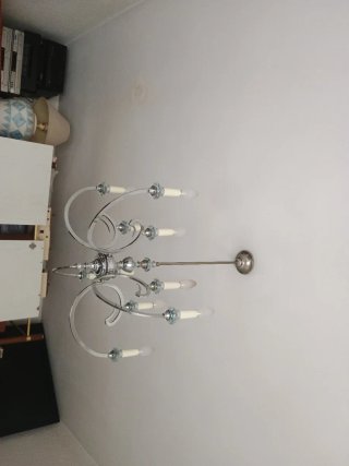 Lámpara de techo clásica Vintage plateada+bombilla
