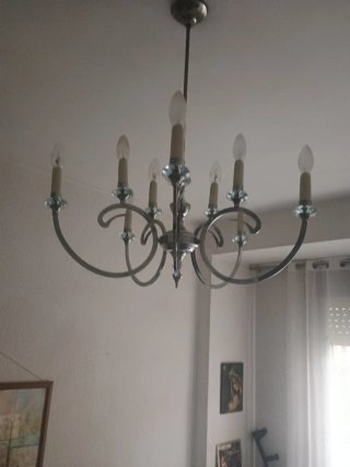 Lámpara de techo clásica Vintage plateada+bombilla