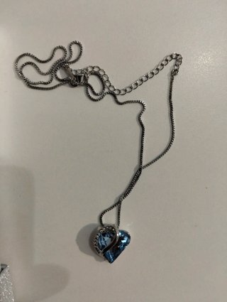 Collar Corazón Infinito Azul y Plateado