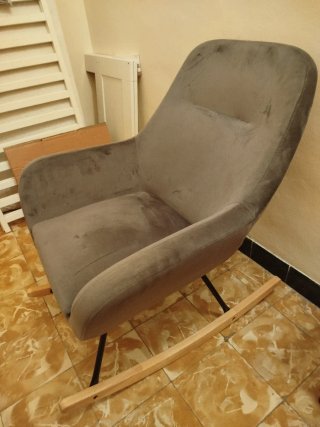 Sillón lactancia terciopelo gris JYSK