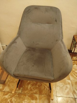 Sillón lactancia terciopelo gris JYSK