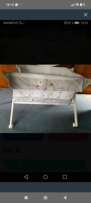 Minicuna con vestimenta y colchon