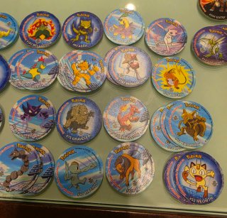 Tazos Pokémon league 1 y 2 con pegatina